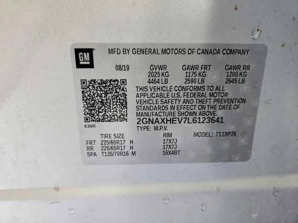 2020 CHEVROLET EQUINOX LS — VINS