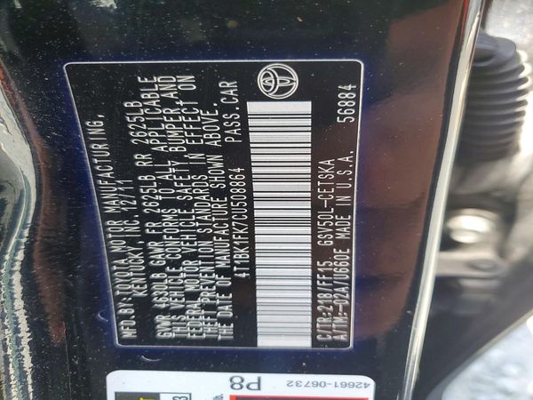 2012 TOYOTA CAMRY