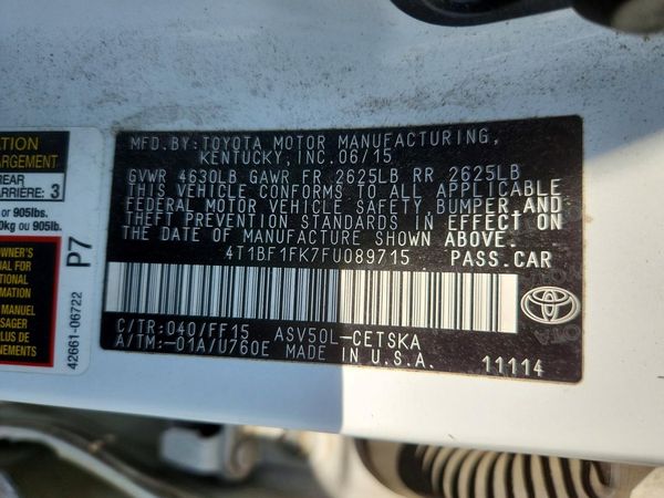 2015 TOYOTA CAMRY