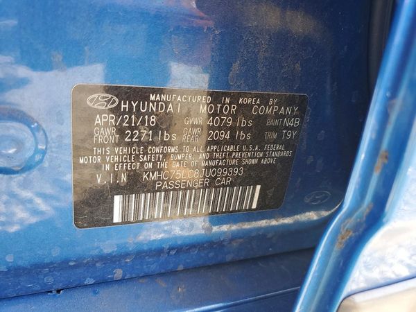 2018 HYUNDAI IONIQ SEL, SEL w/Tech (HEV) — VINS