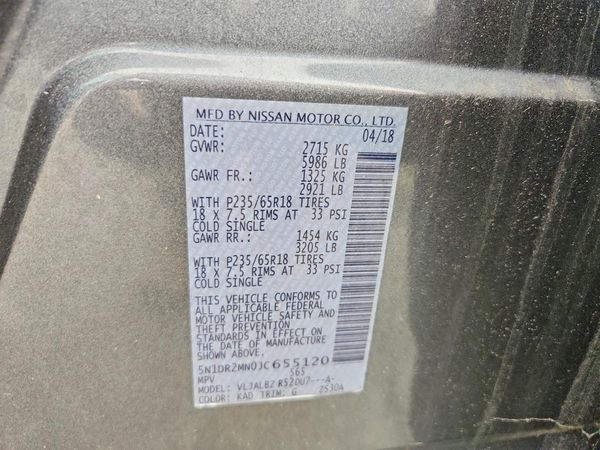 2018 NISSAN PATHFINDER — VINS