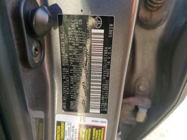 2018 TOYOTA CAMRY L/LE/SE/XLE — VINS