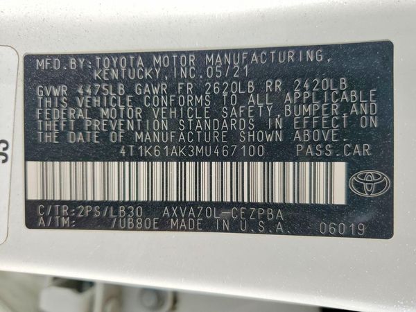 2021 TOYOTA CAMRY XSE