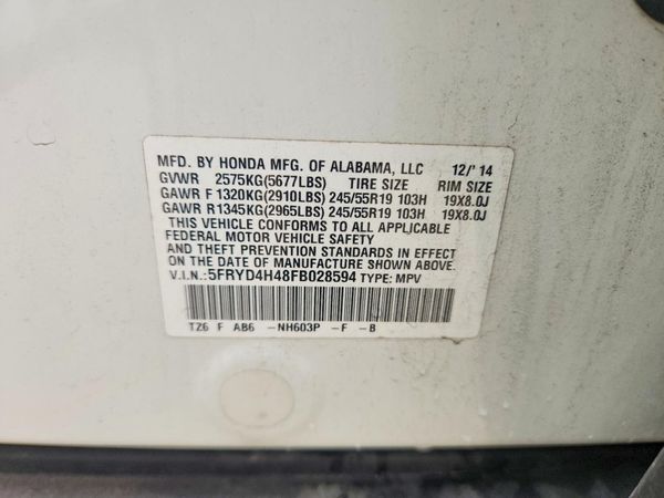 2015 ACURA MDX SH-AWD Tech