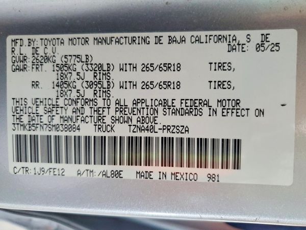 2025 TOYOTA TACOMA