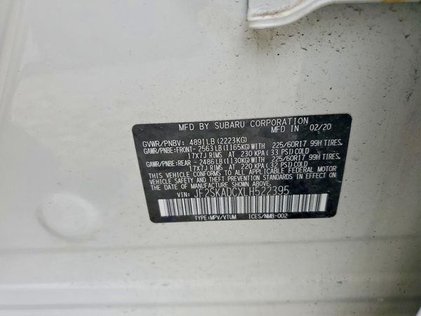 2020 SUBARU FORESTER Base Plus+ES