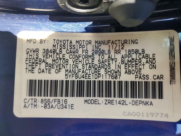 2013 TOYOTA COROLLA