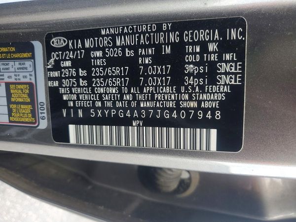 2018 KIA SORENTO L, LX
