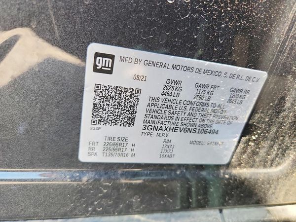 2022 CHEVROLET EQUINOX LS — VINS