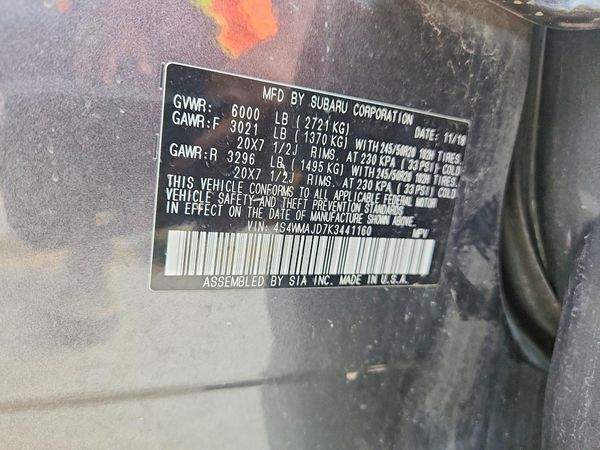 2019 SUBARU ASCENT Limited 8+ES+KA