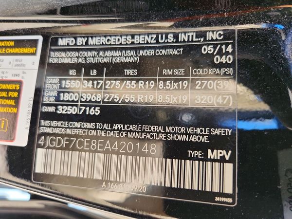 2014 MERCEDES-BENZ GL GL450 4MATIC