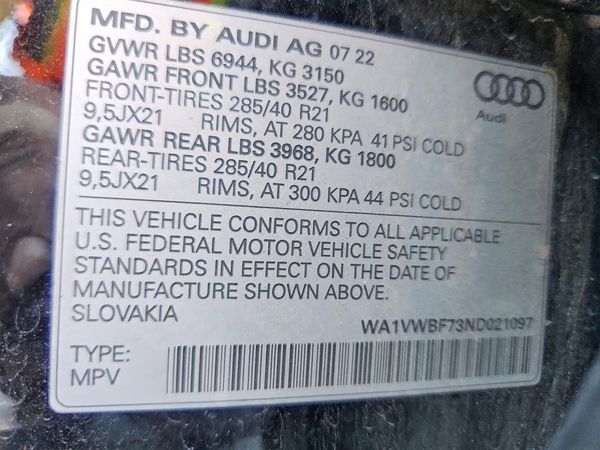2022 AUDI SQ7 quattro Prestige