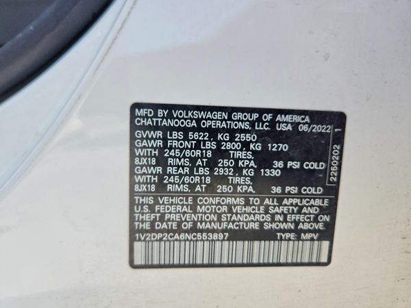 2022 VOLKSWAGEN ATLAS