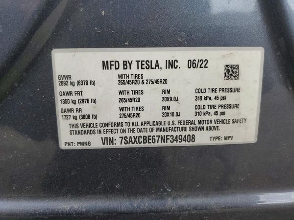 2022 TESLA MODEL X