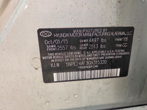 2016 HYUNDAI SONATA