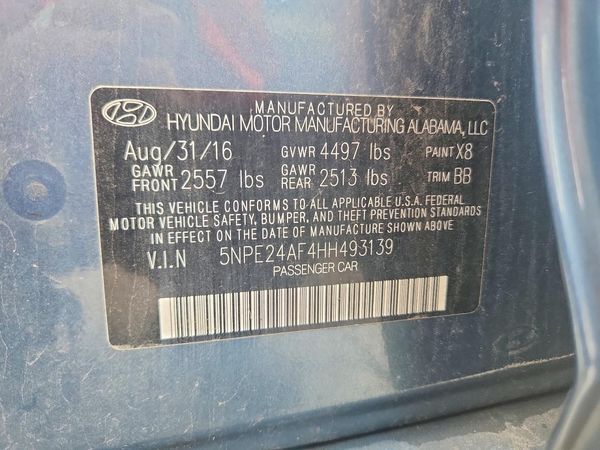 2017 HYUNDAI SONATA