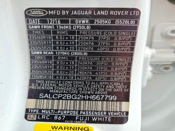 2017 LAND ROVER DISCOVERY SPORT