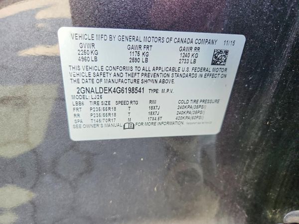2016 CHEVROLET EQUINOX LTZ