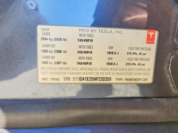 2017 TESLA MODEL S