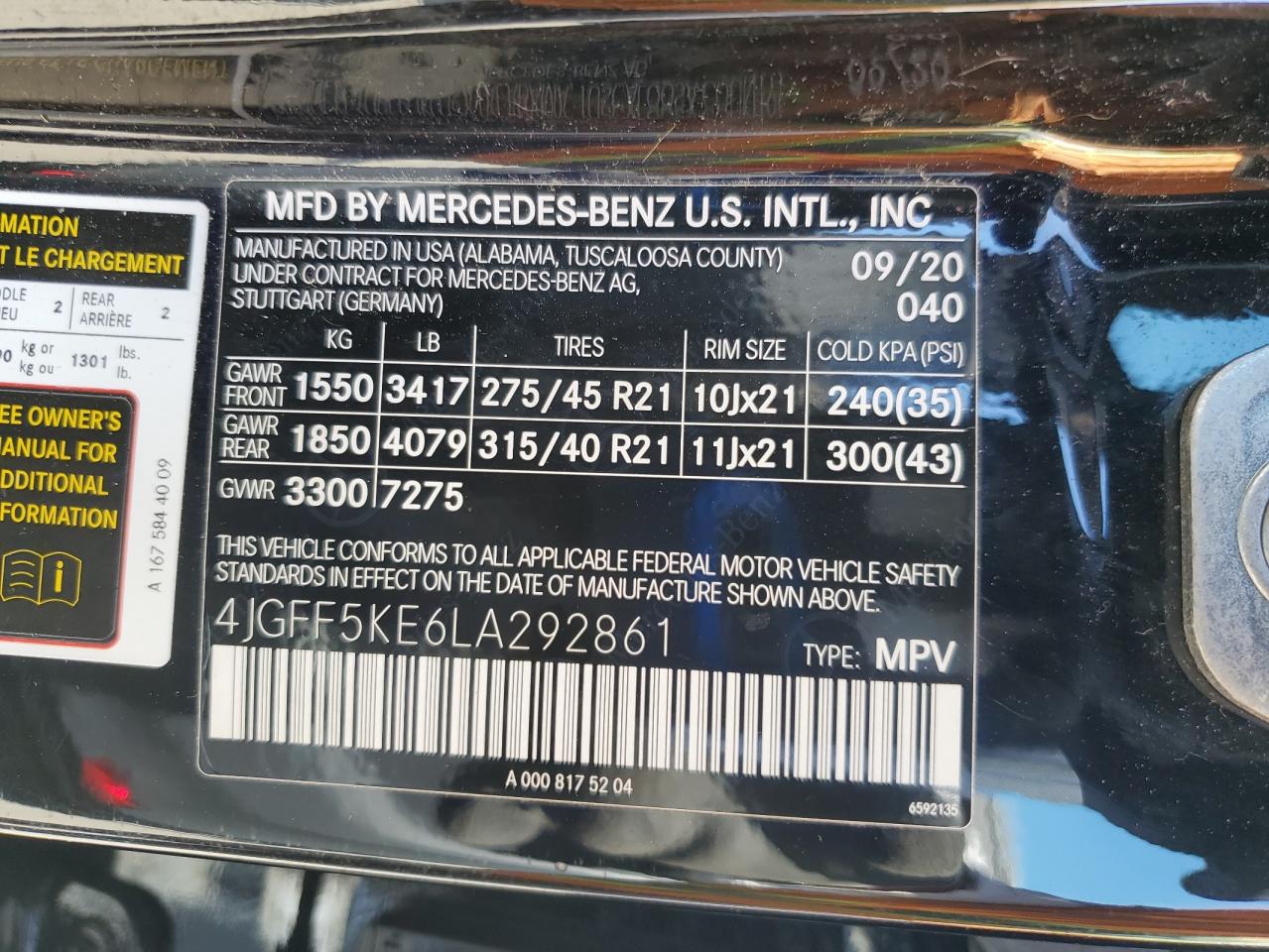2020 MERCEDES-BENZ GLS GLS450-4M