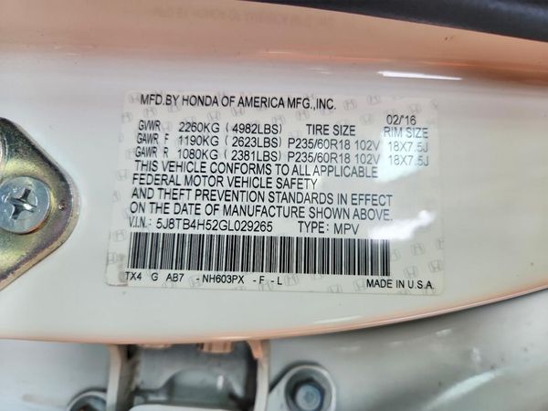 2016 ACURA RDX