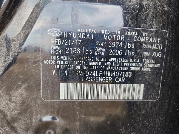 2017 HYUNDAI ELANTRA SE Base