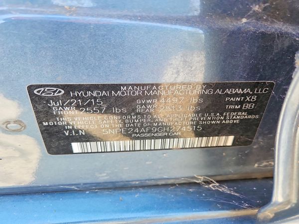 2016 HYUNDAI SONATA