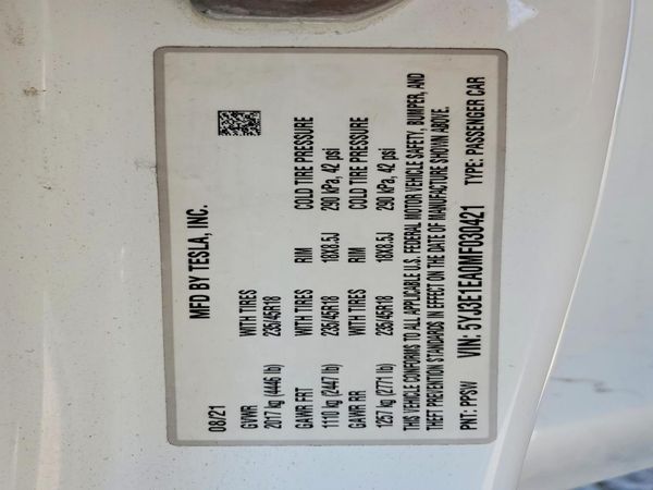 2021 TESLA MODEL 3