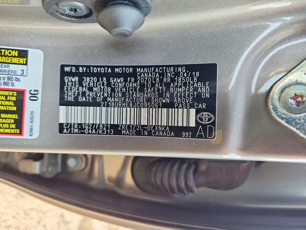 2018 TOYOTA COROLLA L/LE/SE/XLE/XSE