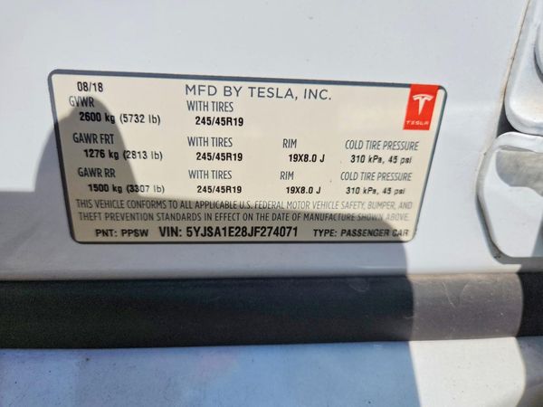 2018 TESLA MODEL S