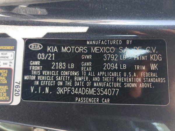 2021 KIA FORTE GT Line
