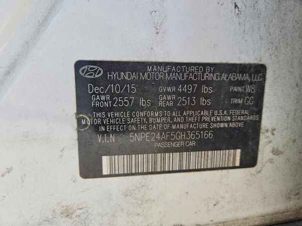2016 HYUNDAI SONATA