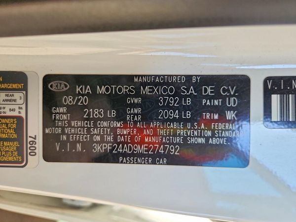 2021 KIA FORTE FE, LXS