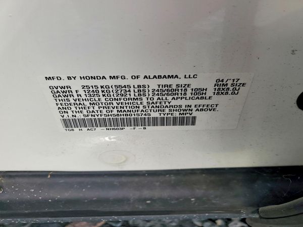 2017 HONDA PILOT EXL