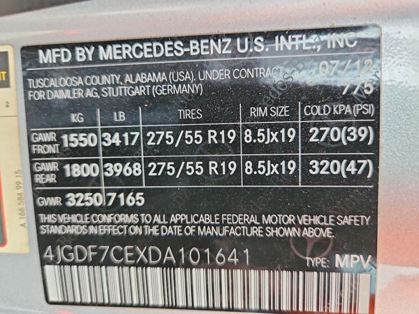 2013 MERCEDES-BENZ GL GL450 4MATIC