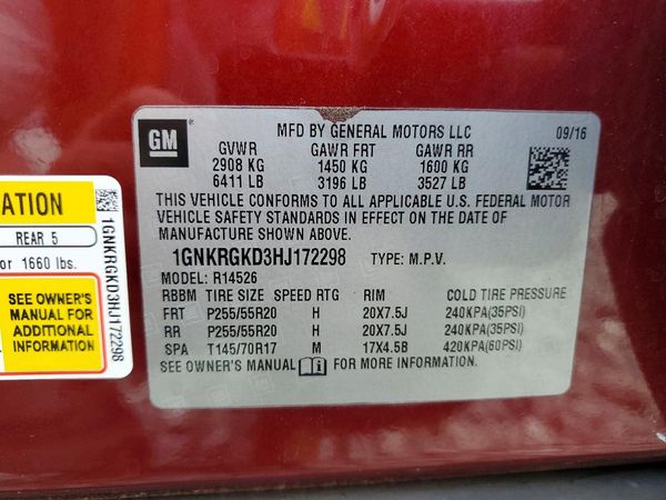 2017 CHEVROLET TRAVERSE 1LT