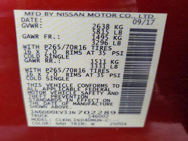 2018 NISSAN FRONTIER