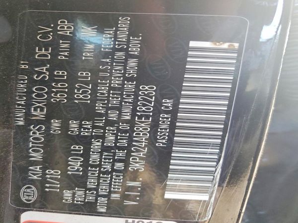 2019 KIA RIO LX, S