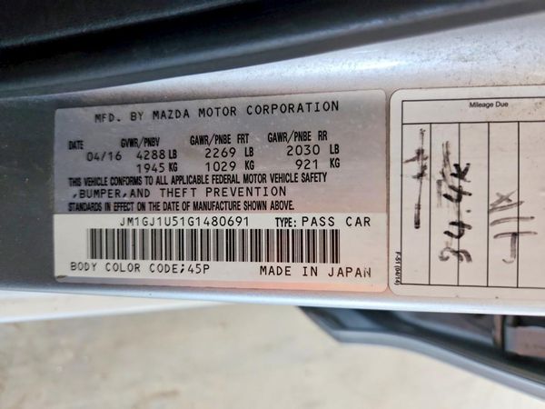 2016 MAZDA 6 Sport/GX