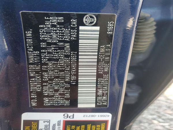 2017 TOYOTA CAMRY LE/SE/XLE/XSE