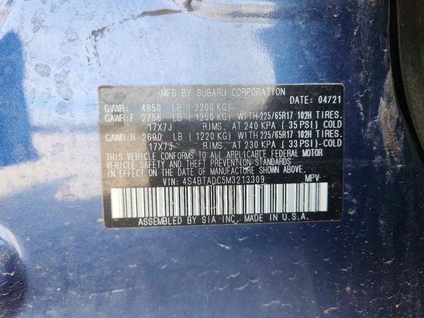 2021 SUBARU OUTBACK Premium+SMART