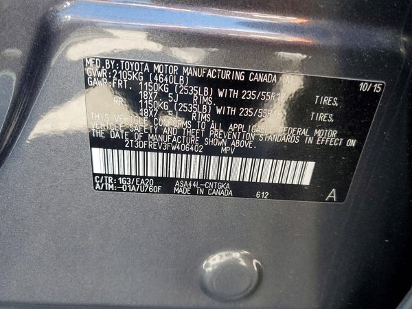 2015 TOYOTA RAV4 Limited (G Grade)