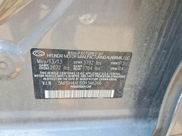 2013 HYUNDAI ELANTRA — VINS