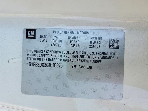 2016 CHEVROLET CAMARO 1LT — VINS