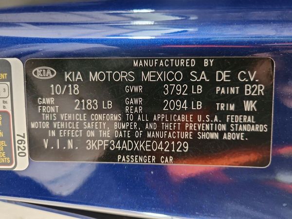 2019 KIA FORTE S/GT Line