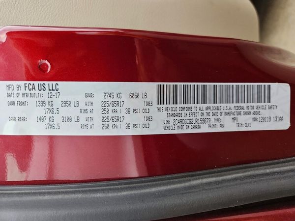 2018 DODGE GRAND CARAVAN SXT