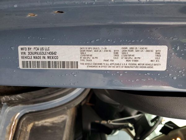 2020 RAM PROMASTER 3500 VF