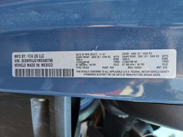 2021 RAM PROMASTER 3500