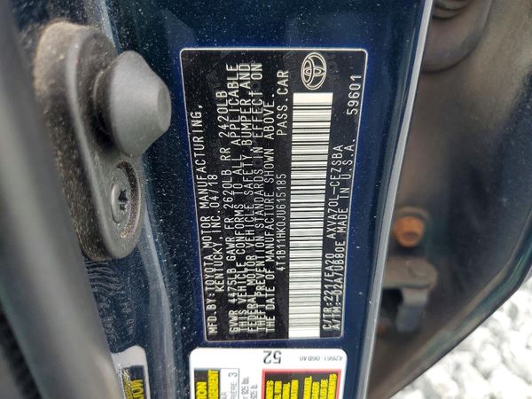 2018 TOYOTA CAMRY L/LE/SE/XLE