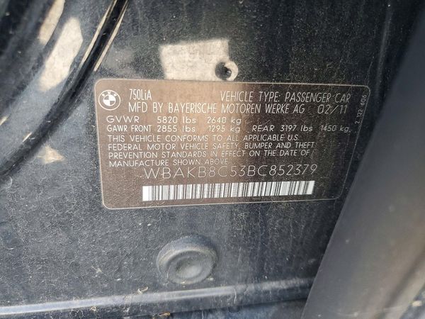 2012 BMW 750 I